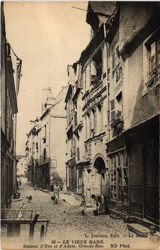 Carte postale ancienne Le Mans Maison d'Eve et d'Adam Grande Rue au Mans