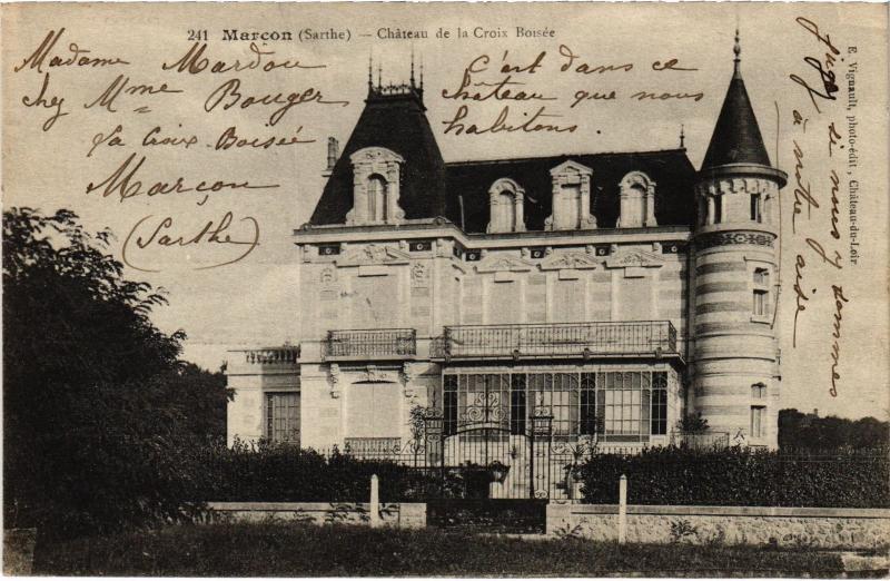 Carte postale ancienne Marcon Chateau de la Croix Boisee