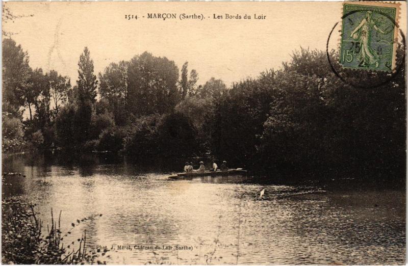 Carte postale ancienne Marcon les bords du Loir