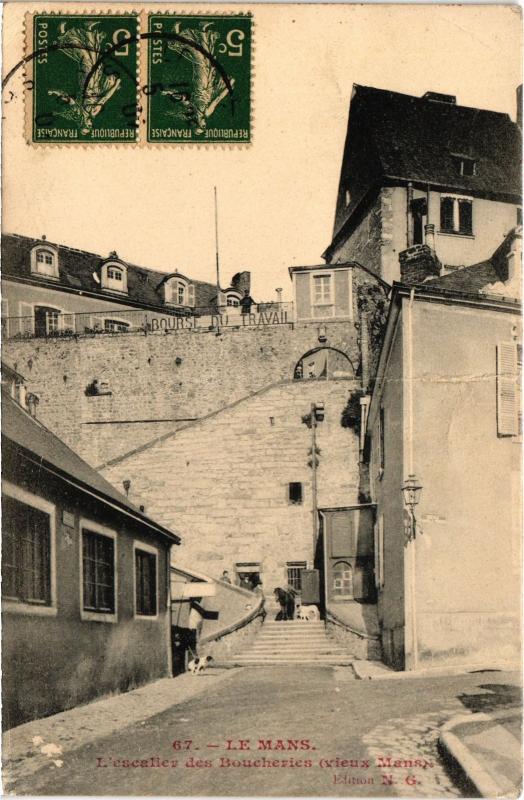 Carte postale ancienne Le Mans Escalier des Boucheries au Mans