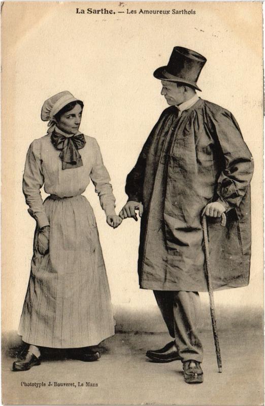 Carte postale ancienne Les Amoureux Sarthois