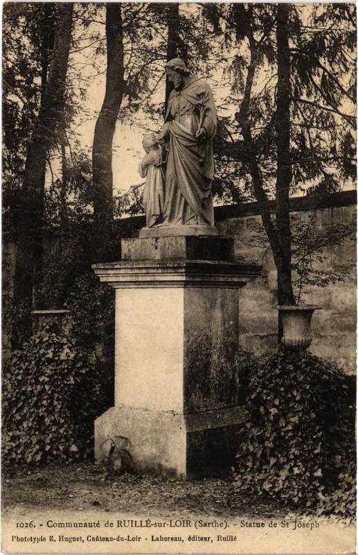 Carte postale ancienne Ruille Statue de Saint-Joseph
