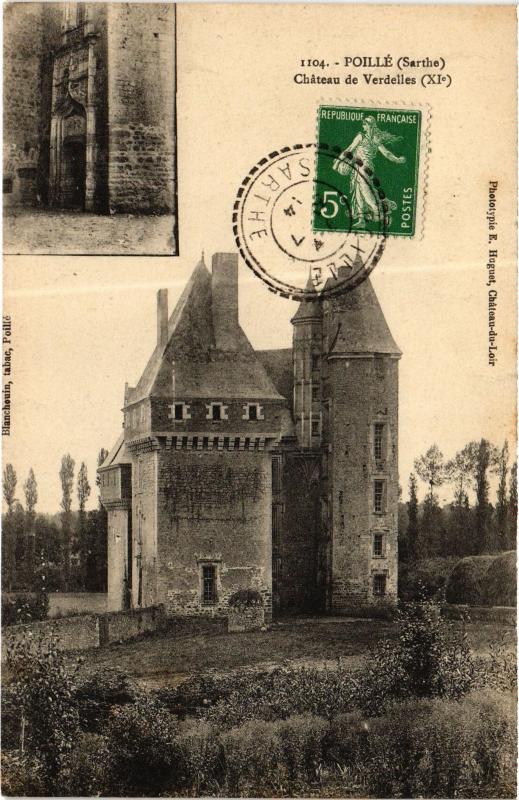 Carte postale ancienne Poille Chateau de Verdelles