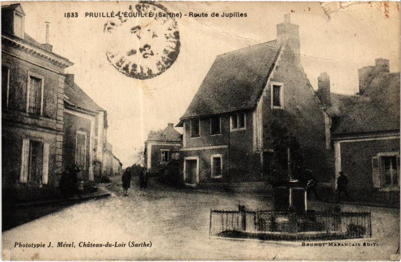 Carte postale ancienne Pruille Route de Jupilles à Jupilles