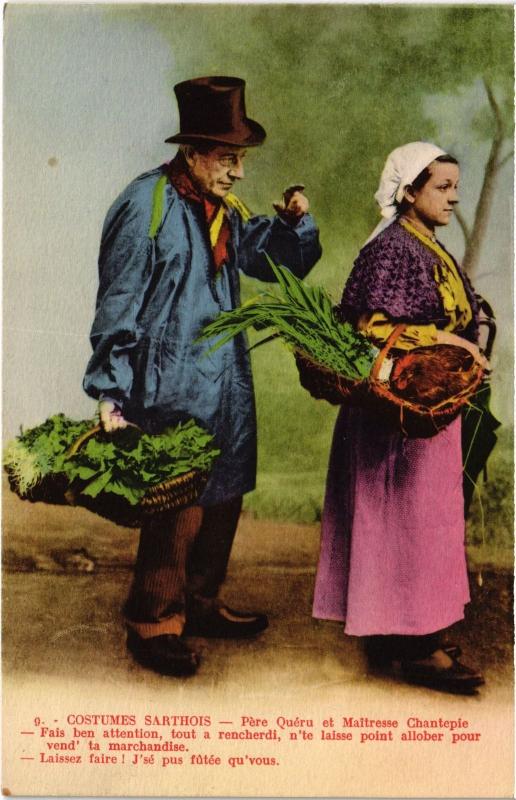 Carte postale ancienne Costumes Sarthois