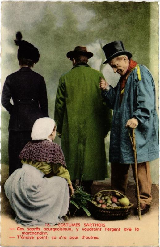 Carte postale ancienne Costumes Sarthois