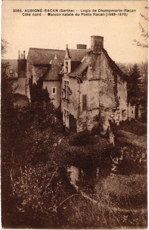 Carte postale ancienne Aubigne Logis de Champmarin Racan