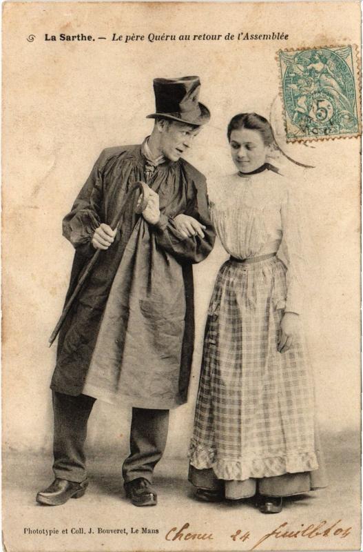 Carte postale ancienne Le pere queru au retour de l'Assenblee