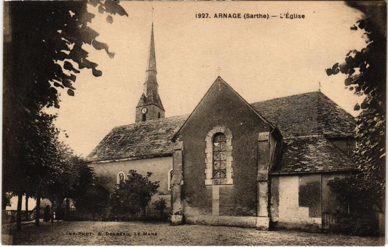 Carte postale ancienne Arnage eglise à Arnage
