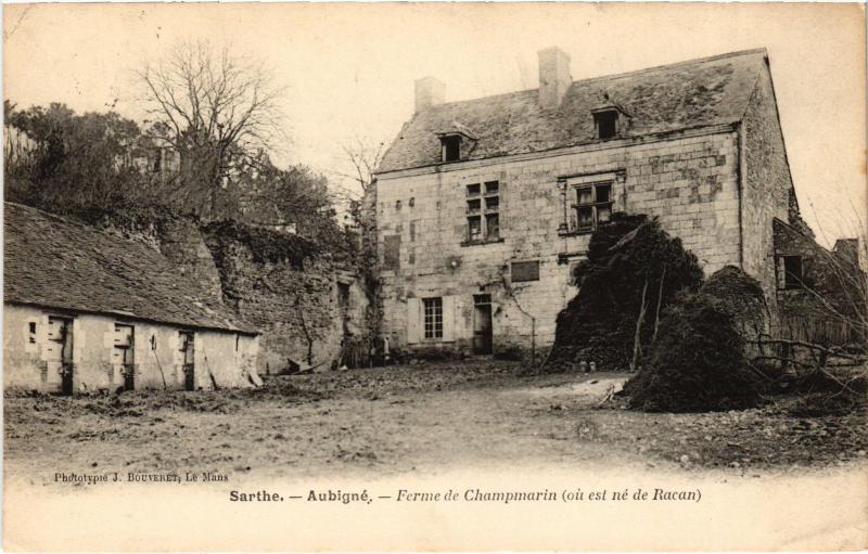 Carte postale ancienne Aubigne Ferme de Champmarin