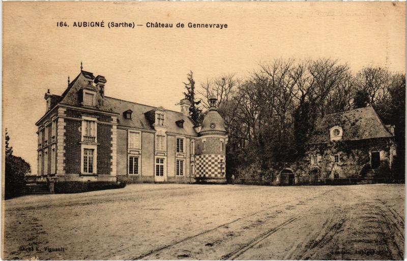 Carte postale ancienne Aubigne Chateau de Gennevraye