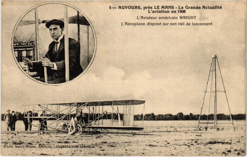 Carte postale ancienne Camp d'Auvours aeroplane