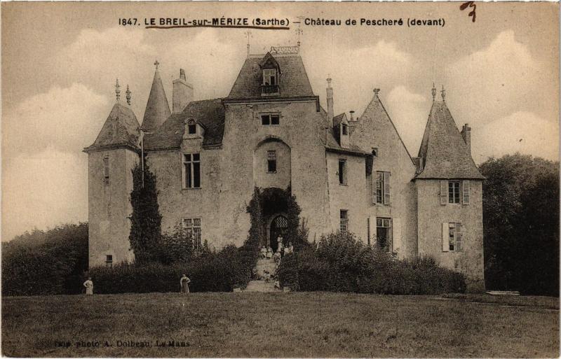 Carte postale ancienne Le Breil Chateau de Peschere