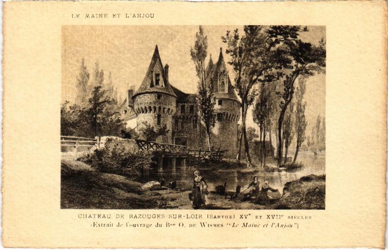 Carte postale ancienne Bazouges le chateau