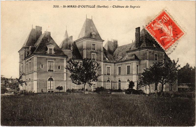 Carte postale ancienne St Mars d'Outille Chateau de Segrais