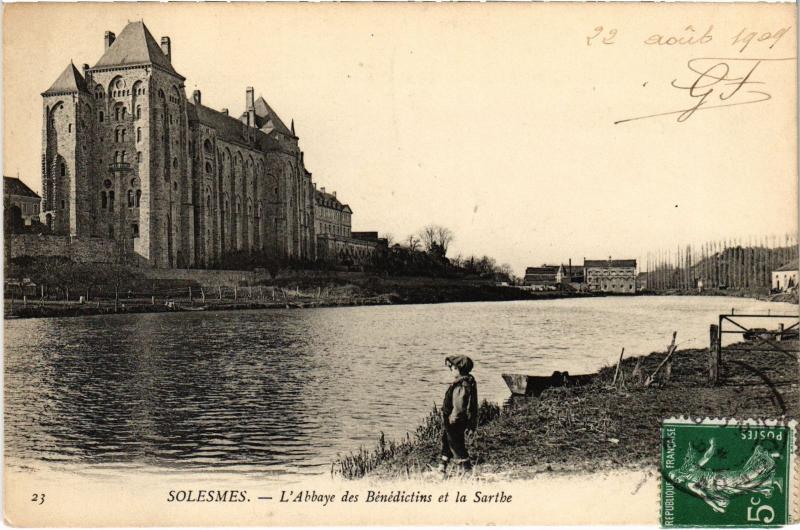 Carte postale ancienne Solesmes Abbaye des Bendictins à Solesmes