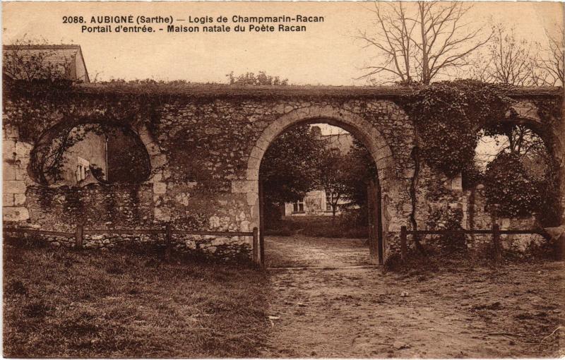 Carte postale ancienne Aubigne Logis de Champmarin Racan