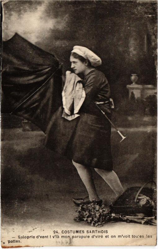 Carte postale ancienne Costumes Sarthois