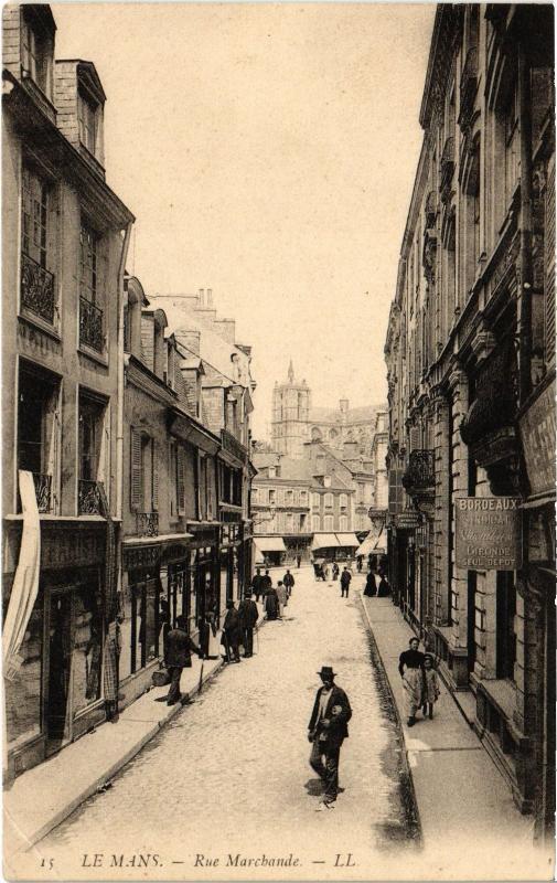 Carte postale ancienne Le Mans Rue Marchande au Mans