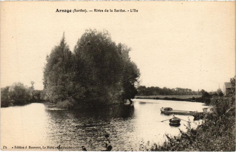 Carte postale ancienne Arnage Rives de la Sarthe à Arnage
