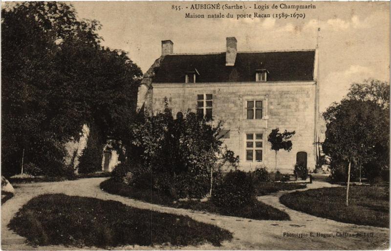 Carte postale ancienne Aubigne Logis de Champmarin Racan