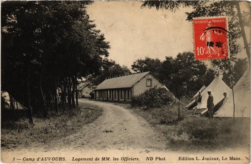 Carte postale ancienne Camp d'Auvours logement de Mm. les Officiers