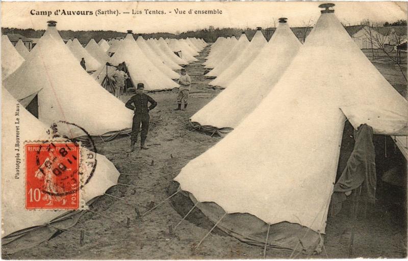 Carte postale ancienne Camp d'Auvours les tentes