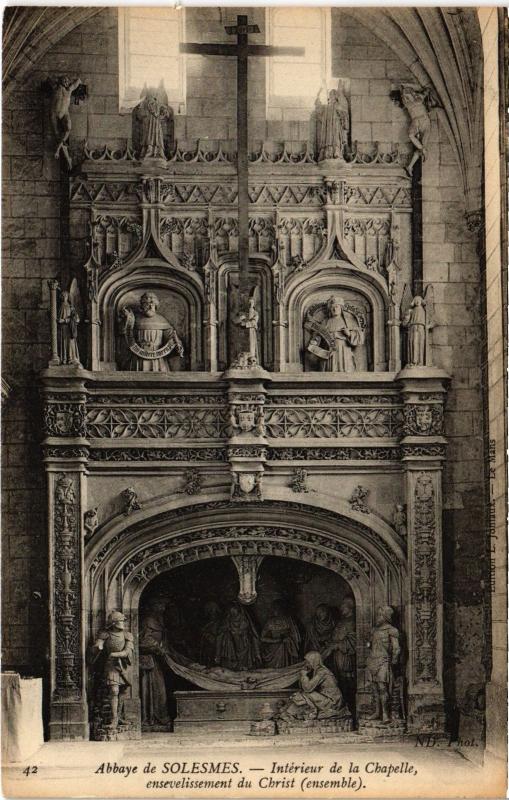Carte postale ancienne Abbaye de Solesmes interieur de la Chapelle à Solesmes