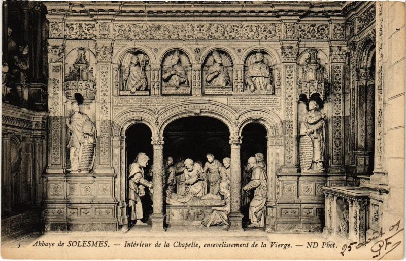 Carte postale ancienne Abbaye de Solesmes interieur de la Chapelle à Solesmes