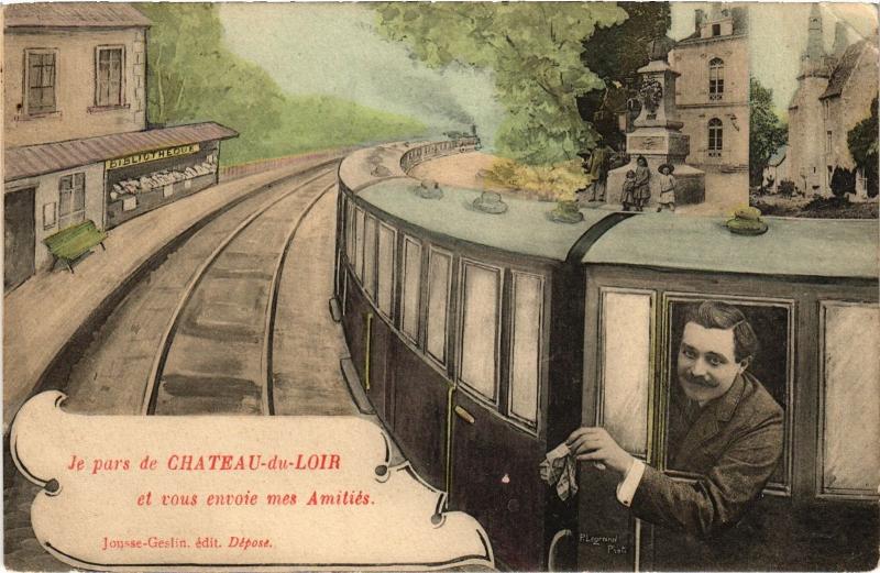 Carte postale ancienne Chateau du Loir souvenir