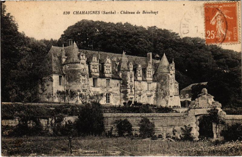 Carte postale ancienne Chahaignes Chateau de Benehart à Chahaignes