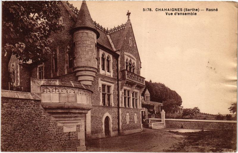 Carte postale ancienne Chahaignes Rasne vue d'ensemble à Chahaignes