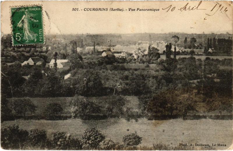 Carte postale ancienne Courgains vue panoramique à Courgains