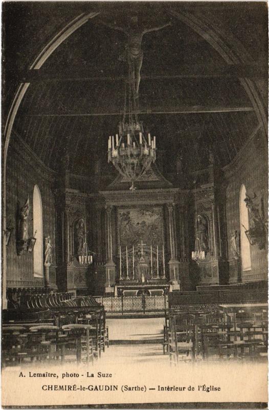 Carte postale ancienne Chermire le Gaudin interieur de l'eglise