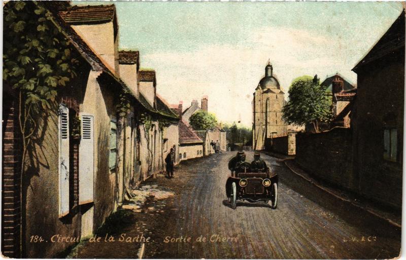 Carte postale ancienne Circuit De La Sarthe - Sortie De Cherre à Cherré-Au