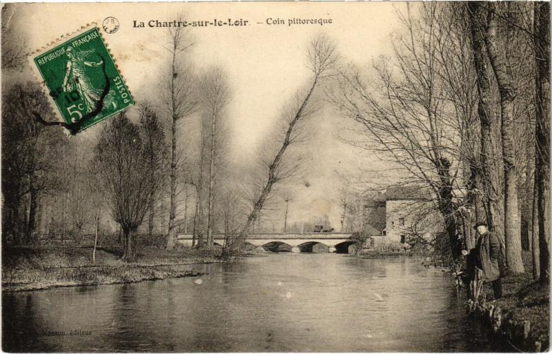 Carte postale ancienne La Chartre sur le Loir coin pittoresque à La Chartre-sur-le-Loir