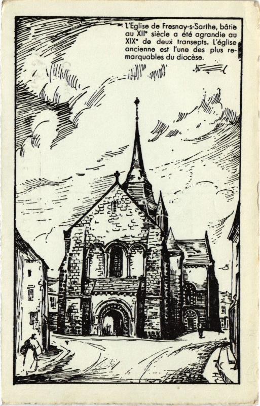 Carte postale ancienne Fresnay Eglise