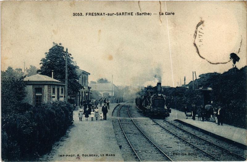 Carte postale ancienne Fresnay la gare
