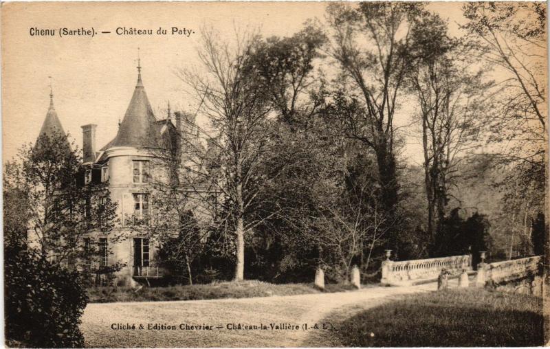 Carte postale ancienne Chenu Chateau du Paty à Chenu