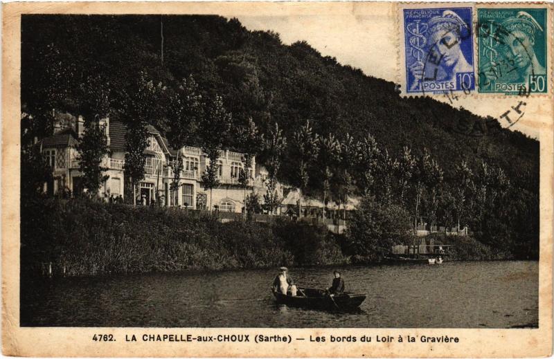 Carte postale ancienne La Chapelle aux Choux les bords du Loir à La Chapelle-aux-Choux