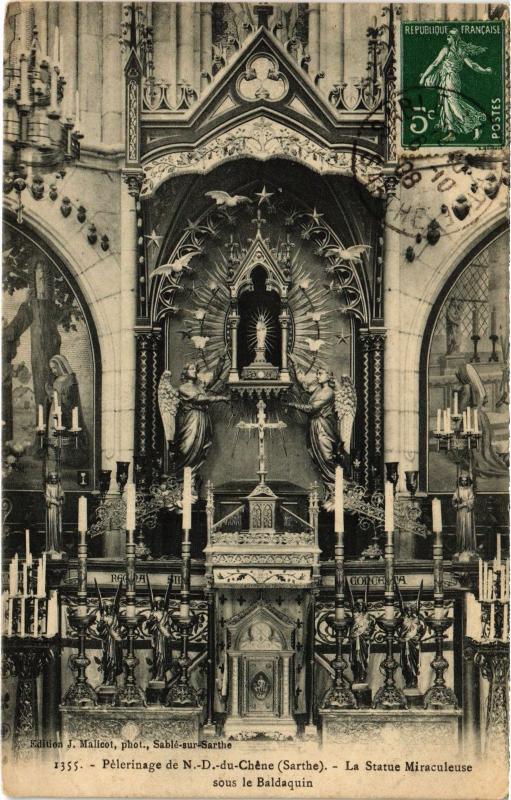 Carte postale ancienne Pelerinage de Notre Dame du Chene Statue Miraculeuse