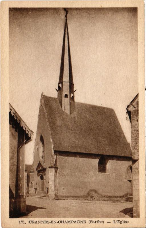 Carte postale ancienne Crannes en Champagne eglise à Crannes-en-Champagne