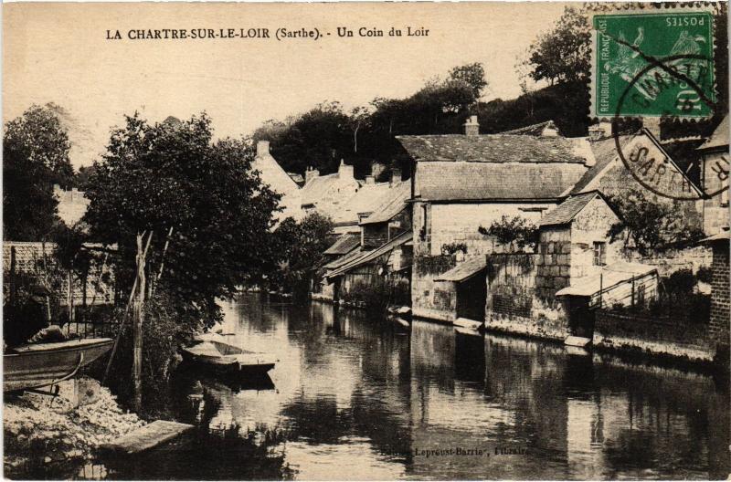 Carte postale ancienne La Chartre sur le Loir un coin du Loir à La Chartre-sur-le-Loir