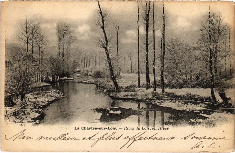 Carte postale ancienne La Chartre sur le Loir Rives du Loir à La Chartre-sur-le-Loir