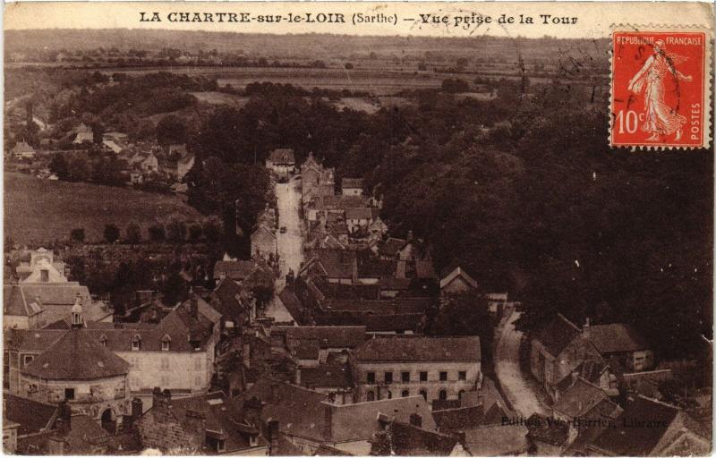 Carte postale ancienne La Chartre sur le Loir vue prise de la Tour à La Chartre-sur-le-Loir