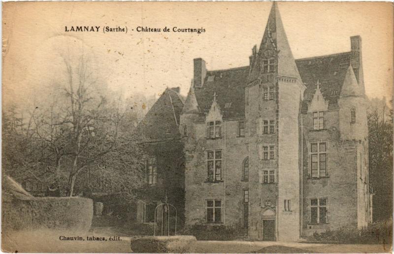 Carte postale ancienne Lamnay Chateau de Courtangis à Lamnay
