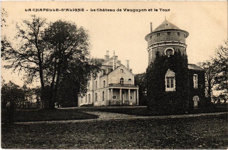 Carte postale ancienne La Chapelle d'Aligne Chateau de Vauguyon et le Tour