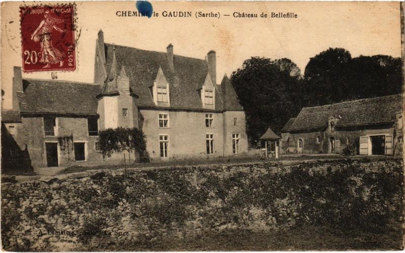 Carte postale ancienne Chemire le Gaudin Chateau de Bellefille