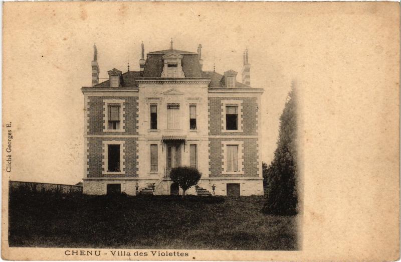 Carte postale ancienne Chenu Villa des Violettes à Chenu