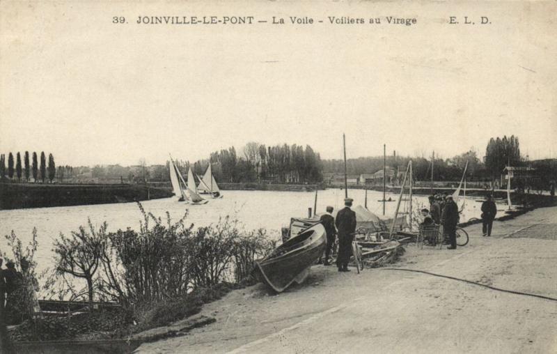 Carte postale ancienne Joinville Le Pont-La Voile-Voiliers au Virage à Joinville-le-Pont